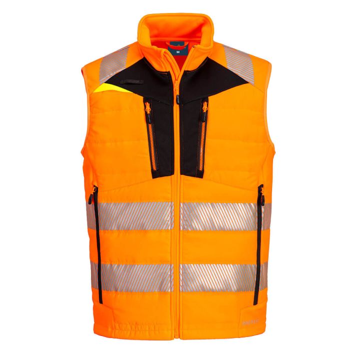 DX4 Hi-Vis Hybrid Baffle Bodywarmer - Orange/Black