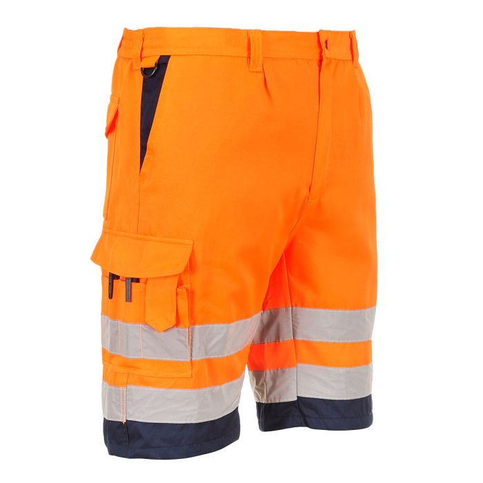 Hi-Vis Contrast Shorts - Orange/Navy