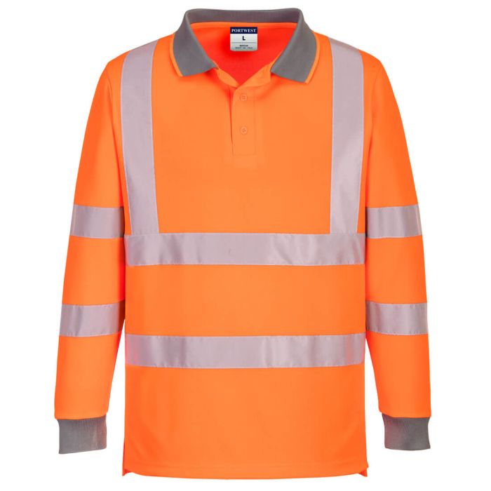 Eco Hi-Vis Polo Shirt L/S (6 Pack)  - Orange