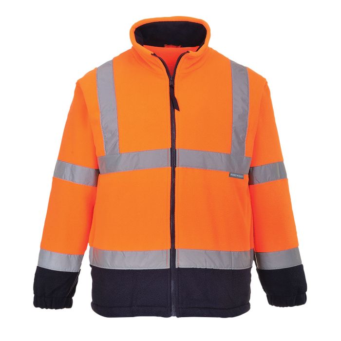 Hi-Vis Contrast Fleece - Orange/Navy