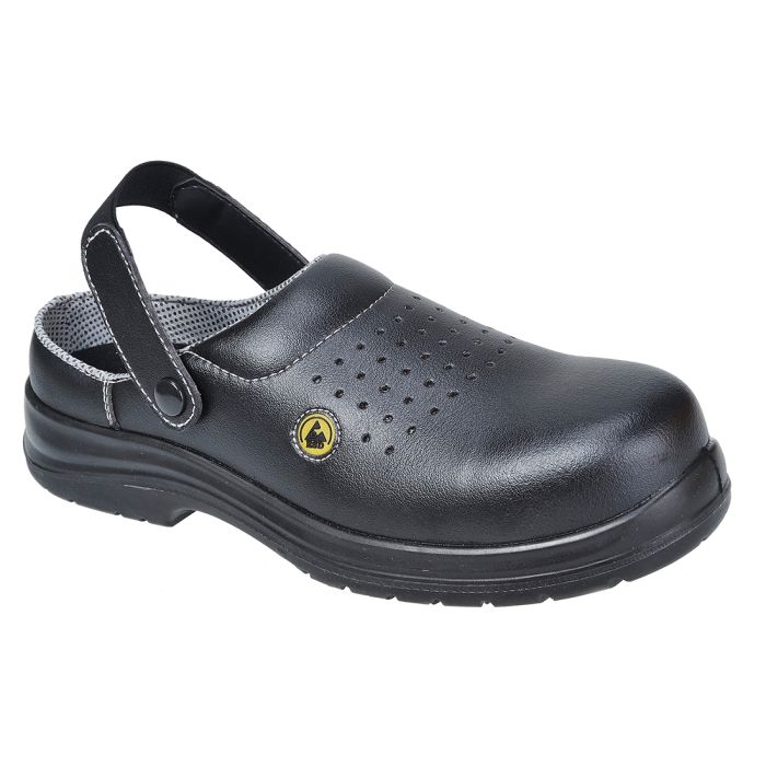 Portwest Compositelite ESD Perforated Safety Clog SB AE - Black