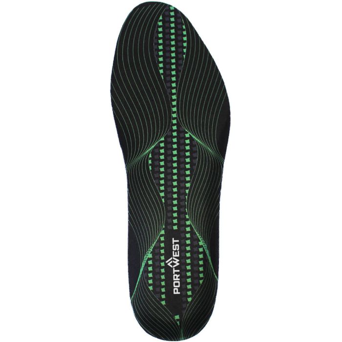 Gel Cushion & Arch Support Insole - Black/Green