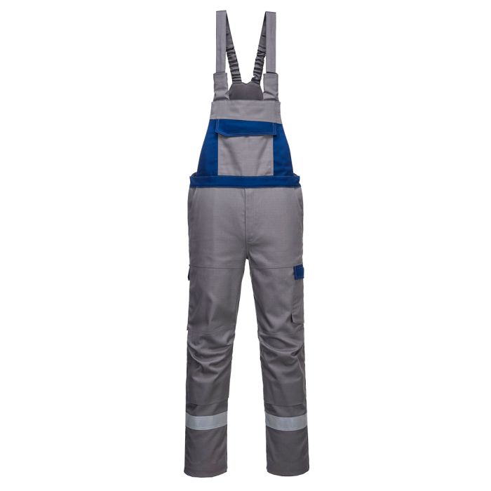 Bizflame Industry Two Tone Bib and Brace - Grey