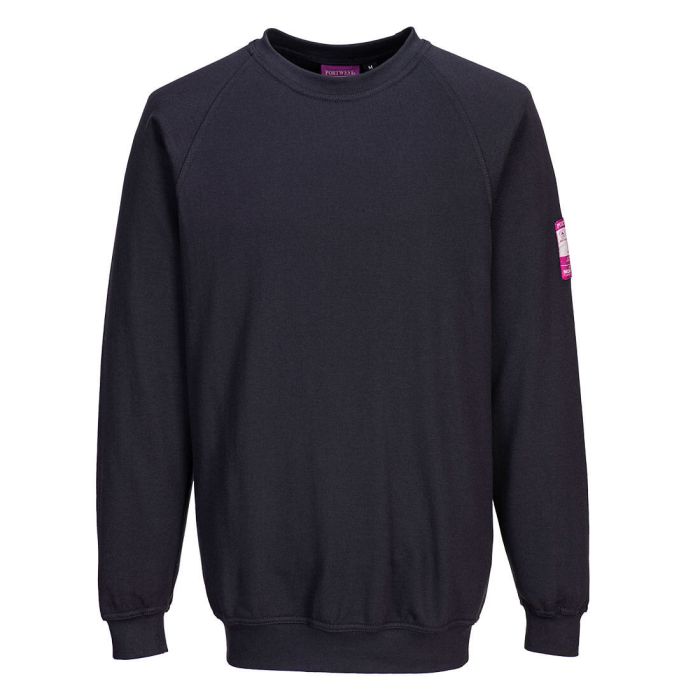 Flame Resistant Anti-Static Long Sleeve Sweatshirt - Navy