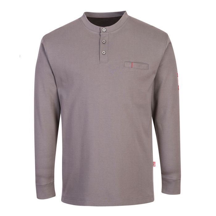 Bizflame Knit Antistatic FR Henley - Grey