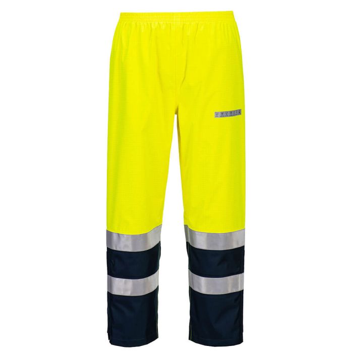 Bizflame Rain+ Hi-Vis Light Arc Trousers - Yellow/Navy