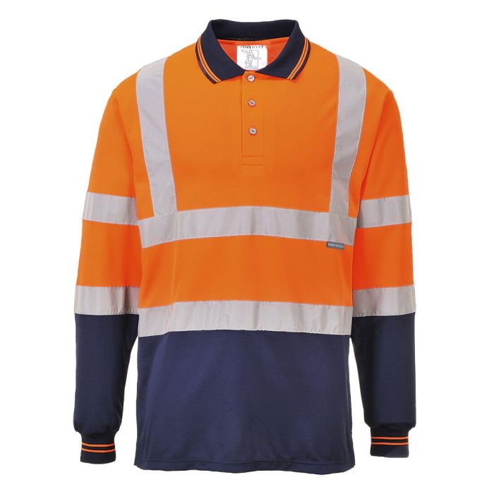 Hi-Vis Contrast Polo Shirt L/S