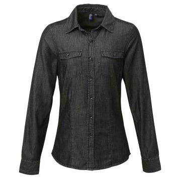 Premier Ladies Jeans Stitch Denim Shirt