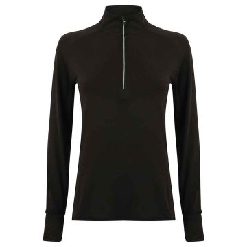 Tombo Ladies Long Sleeve Zip Neck Performance Top